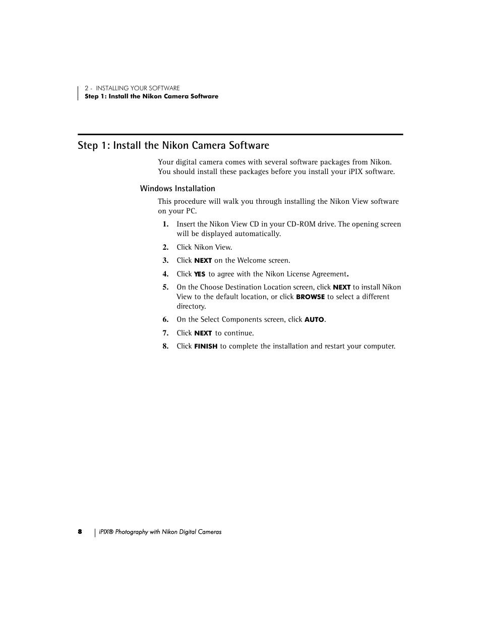 Step 1: install the nikon camera software | Nikon 990 User Manual | Page 13 / 51