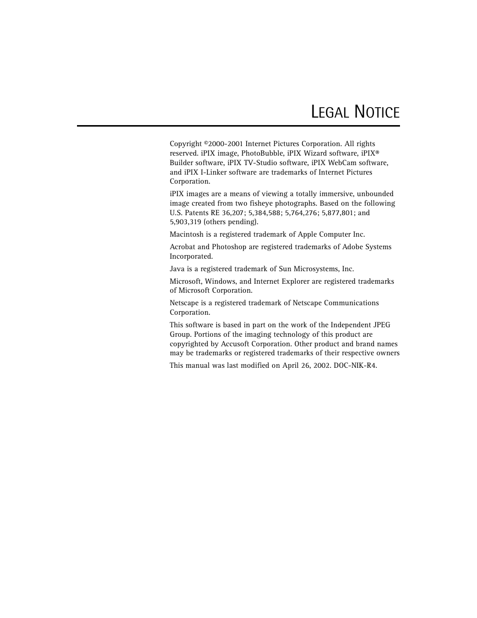 Legal notice, Egal, Otice | Nikon 990 User Manual | Page 3 / 51