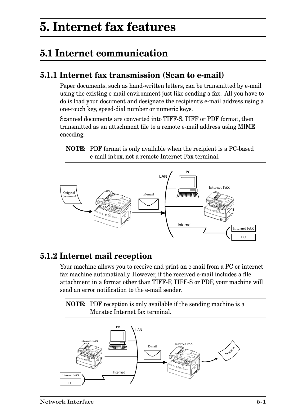 Internet fax features, 1 internet communication, 1 internet fax transmission (scan to e-mail) | 2 internet mail reception, Internet fax features -1, 1 internet communication -1 | Nikon MFX-1930 User Manual | Page 27 / 50