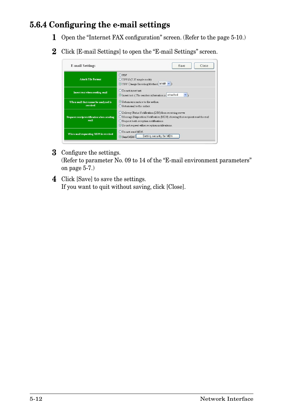 4 configuring the e-mail settings, 4 conﬁguring the e-mail settings -12, 4 conﬁguring the e-mail settings | Nikon MFX-1930 User Manual | Page 38 / 50