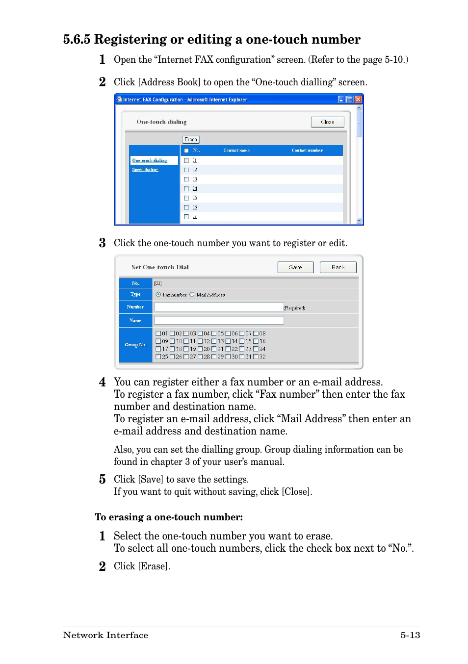 5 registering or editing a one-touch number, 5 registering or editing a one-touch number -13 | Nikon MFX-1930 User Manual | Page 39 / 50