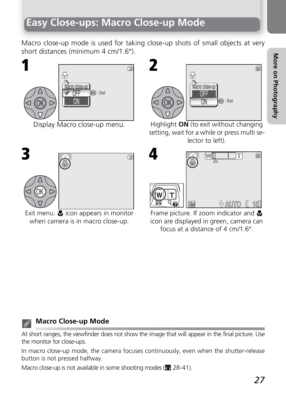 Easy close-ups: macro close-up mode | Nikon 4600 User Manual | Page 37 / 128