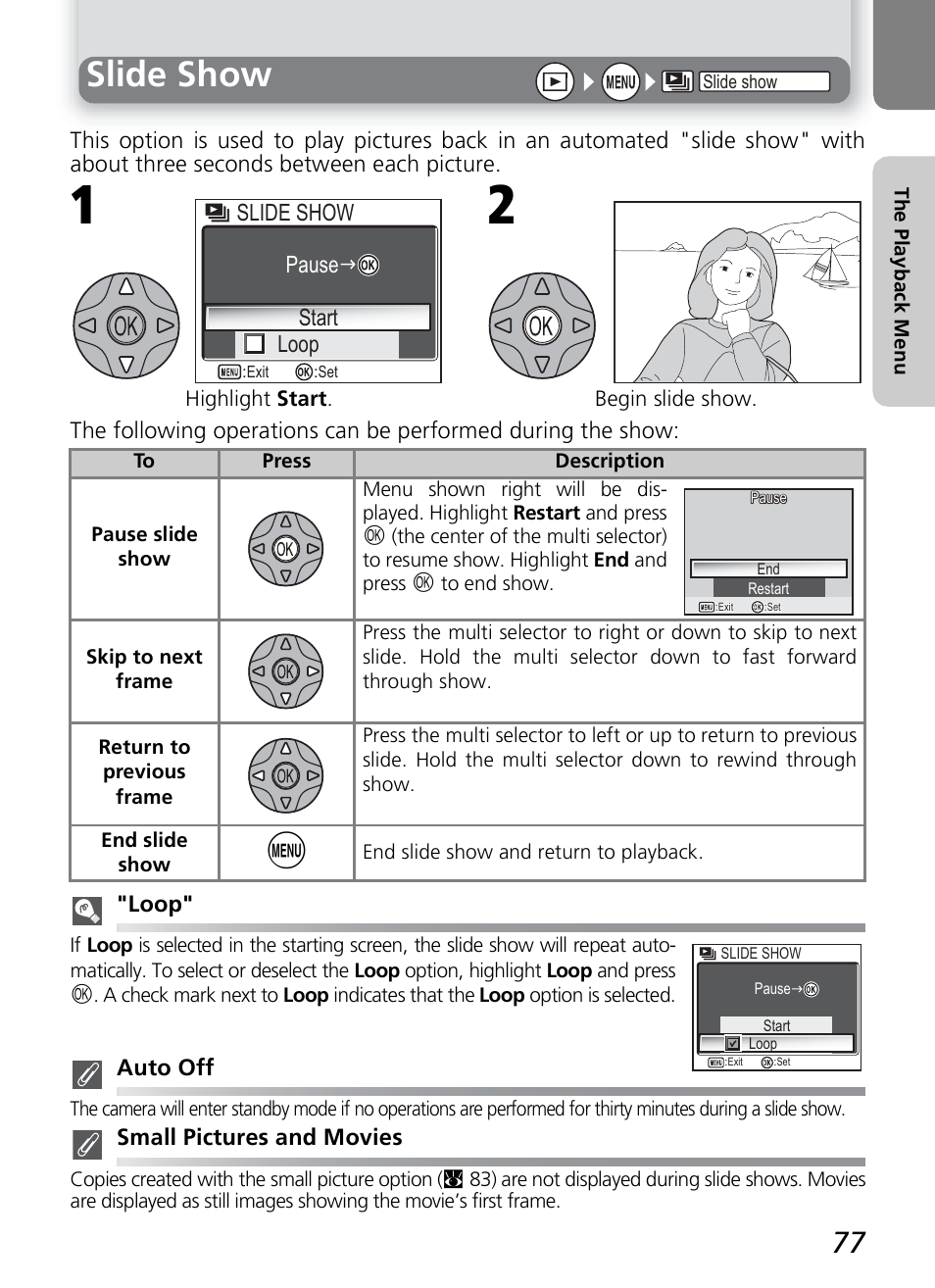 Slide show | Nikon 4600 User Manual | Page 87 / 128