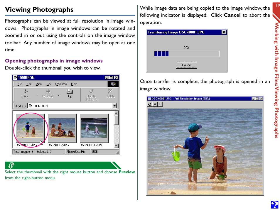 Viewing photographs | Nikon Digital Cameras User Manual | Page 19 / 51