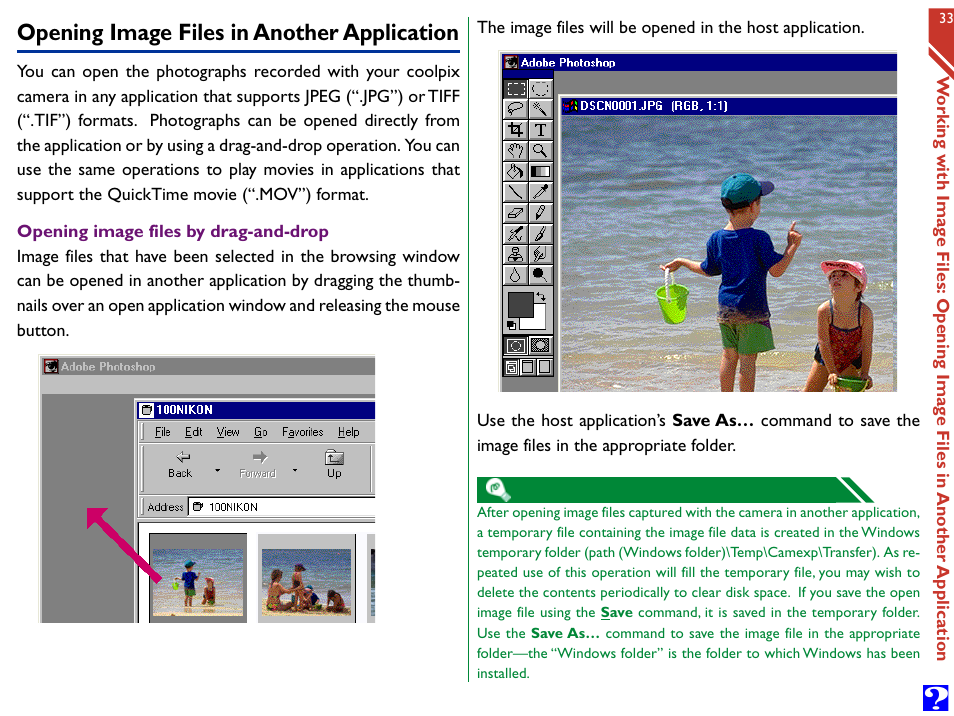 Opening image files in another application | Nikon Digital Cameras User Manual | Page 33 / 51