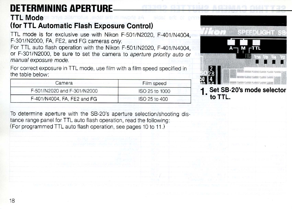Autofocus flash photography | Nikon SB 20 User Manual | Page 20 / 88