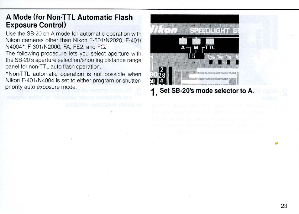 Setting camera shutter speed | Nikon SB 20 User Manual | Page 25 / 88