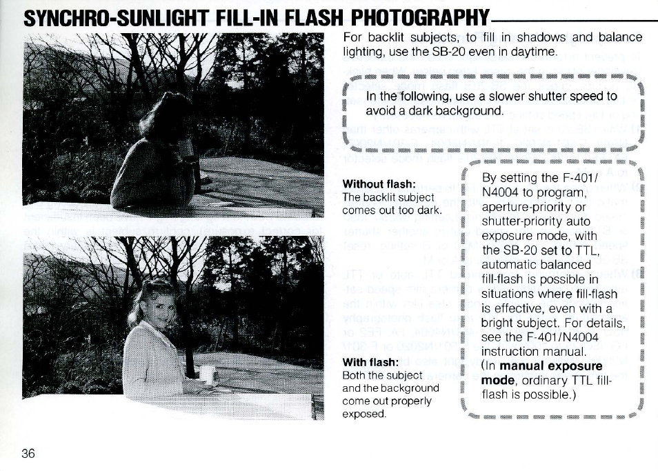 Usable apertures/shooting distance range in a mode | Nikon SB 20 User Manual | Page 38 / 88
