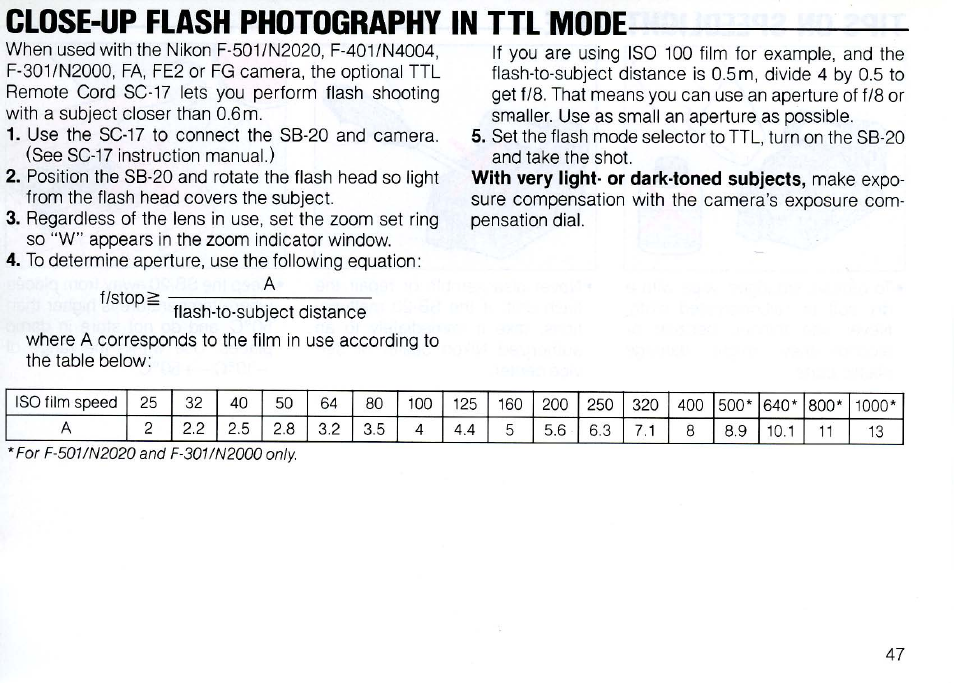 Ready-light indications | Nikon SB 20 User Manual | Page 49 / 88