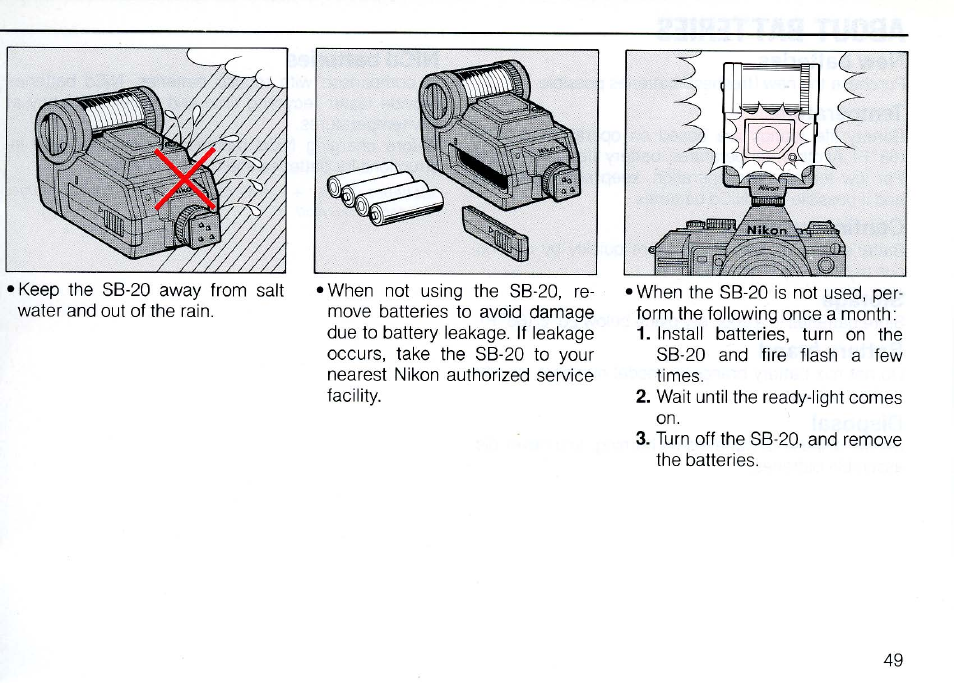 Ready-light warning functions | Nikon SB 20 User Manual | Page 51 / 88