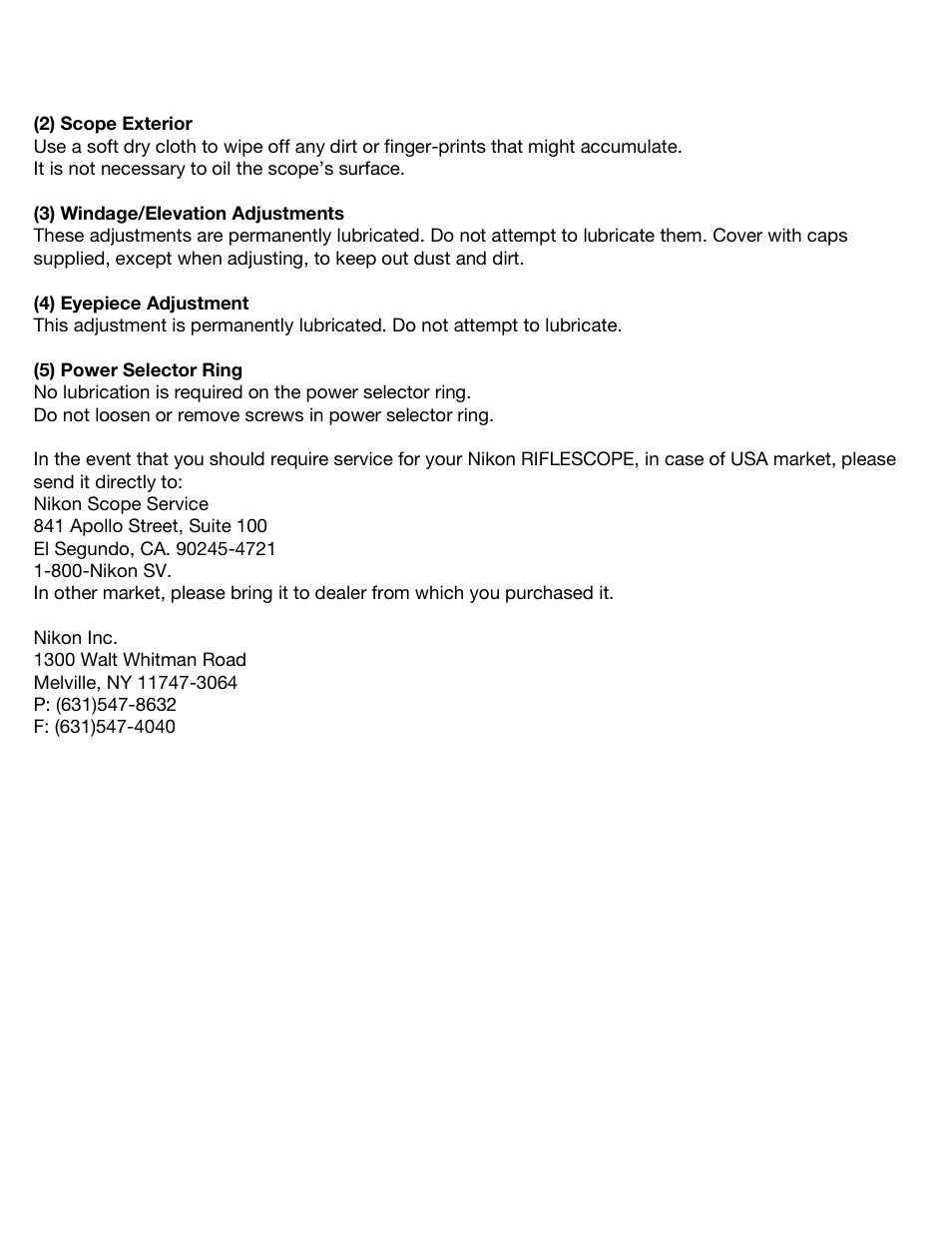 Nikon Monarch Gold (E) User Manual | Page 9 / 9