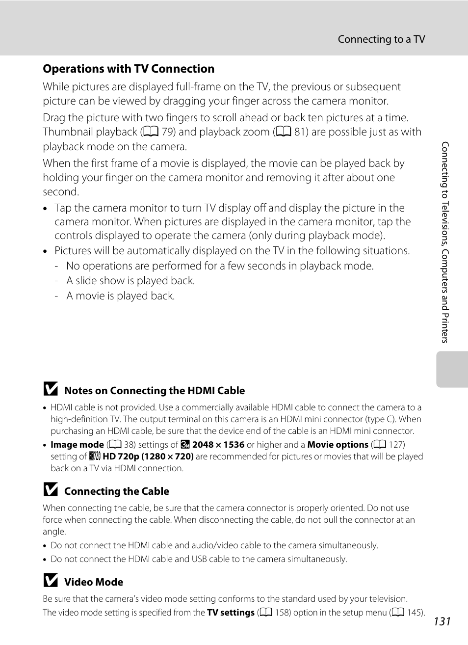 Operations with tv connection | Nikon Coolpix S80 User Manual | Page 143 / 204