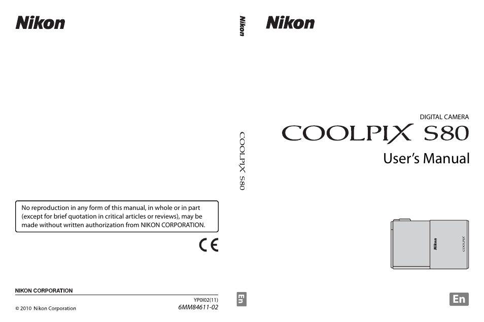 User’s manual | Nikon Coolpix S80 User Manual | Page 204 / 204