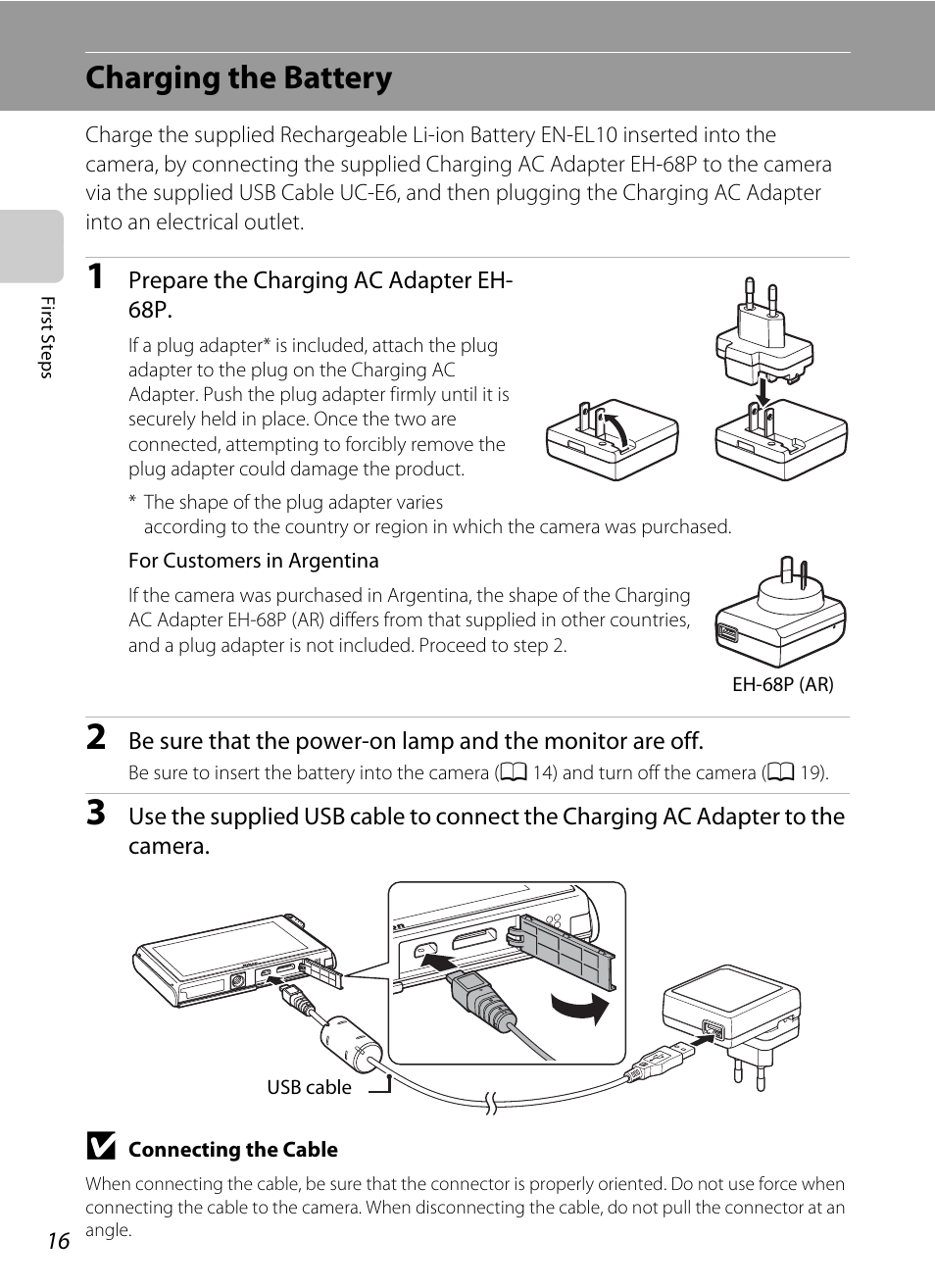 Charging the battery | Nikon Coolpix S80 User Manual | Page 28 / 204