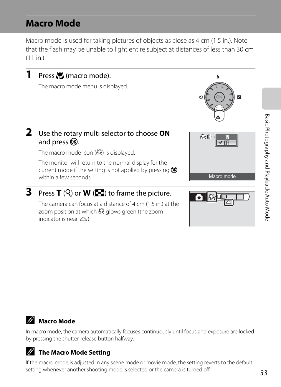 Macro mode, A 33) menu, A 33) an | Nikon Coolpix S52c User Manual | Page 45 / 147