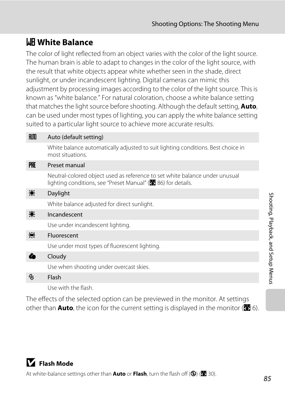 White balance, B white balance, A 85 | Nikon Coolpix S52c User Manual | Page 97 / 147