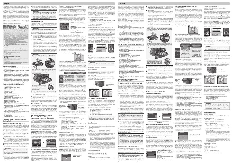 Nikon MB-D100 User Manual | Page 2 / 4