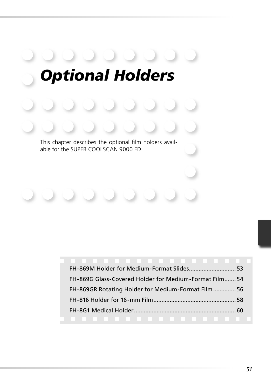 Optional holders | Nikon 9000ED User Manual | Page 60 / 89