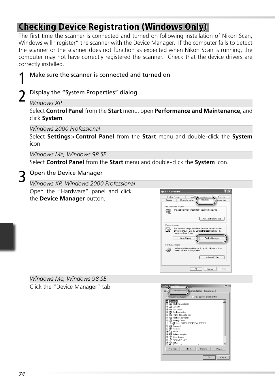 Checking device registration (windows only) | Nikon 9000ED User Manual | Page 83 / 89
