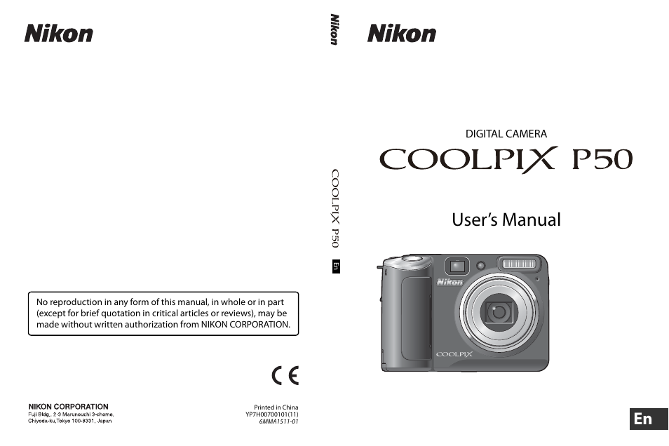 Nikon Coolpix P50 User Manual | 152 pages