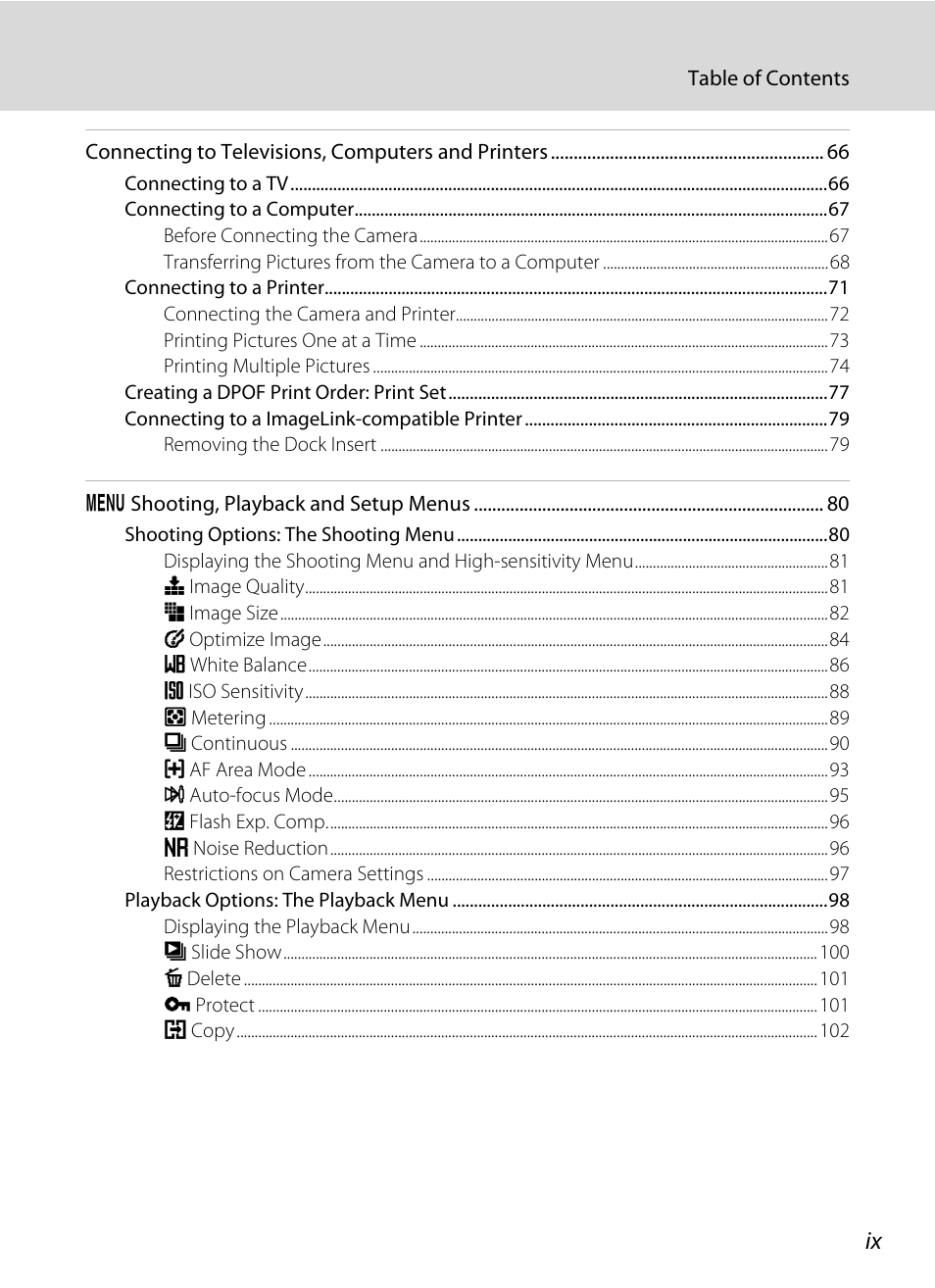 Nikon Coolpix P50 User Manual | Page 11 / 152