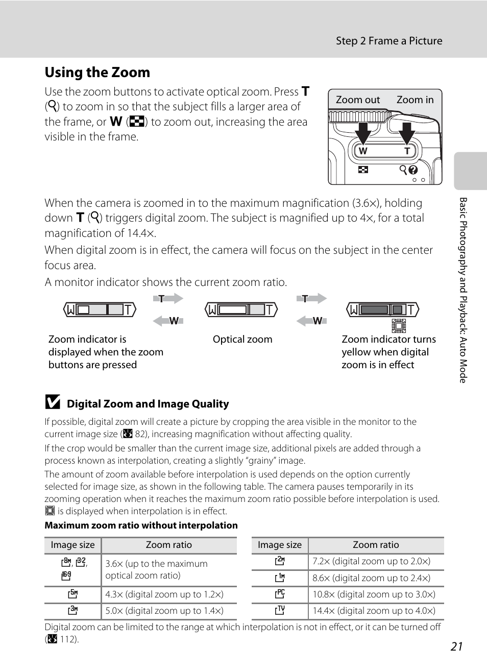 Using the zoom | Nikon Coolpix P50 User Manual | Page 33 / 152