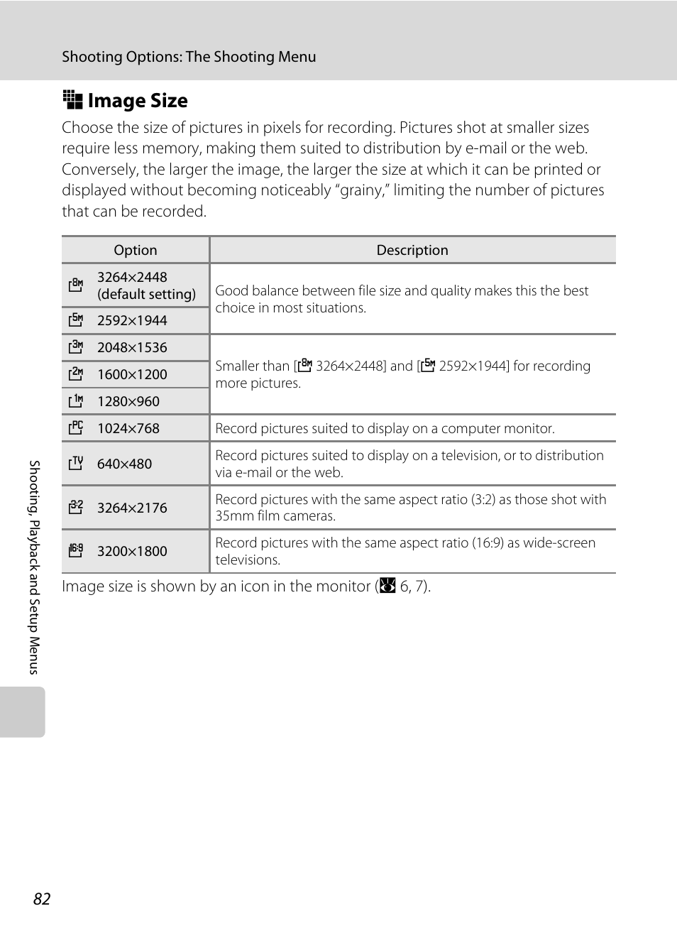 Image size, R image size, A 82) | A 82) se, A 82 | Nikon Coolpix P50 User Manual | Page 94 / 152