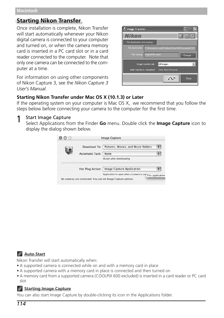 Starting nikon transfer | Nikon Capture 3 User Manual | Page 116 / 119