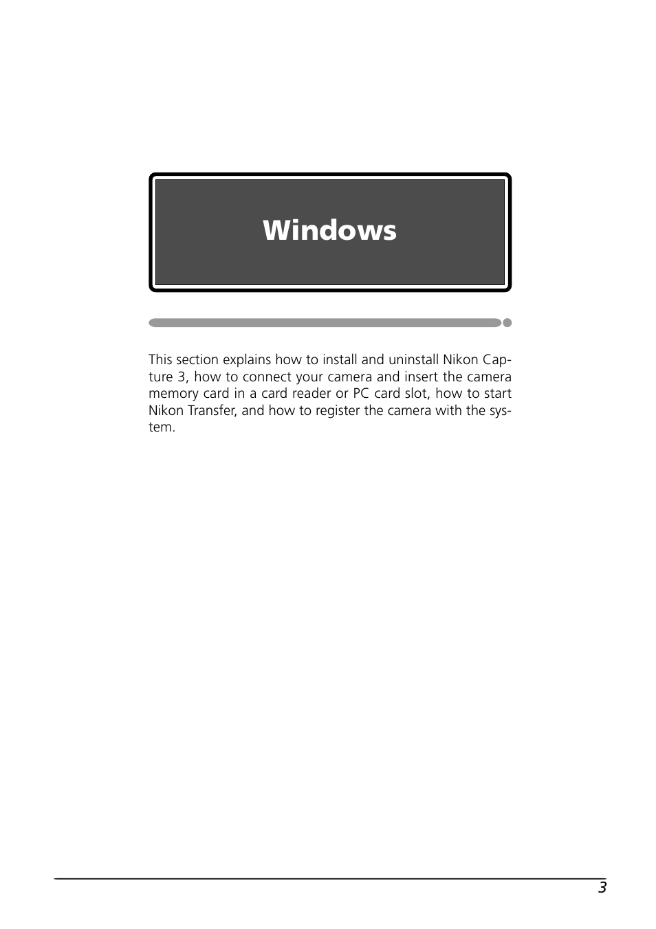 Windows | Nikon Capture 3 User Manual | Page 5 / 119