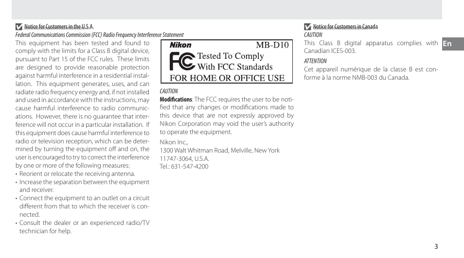 Nikon MB-D10 User Manual | Page 19 / 150