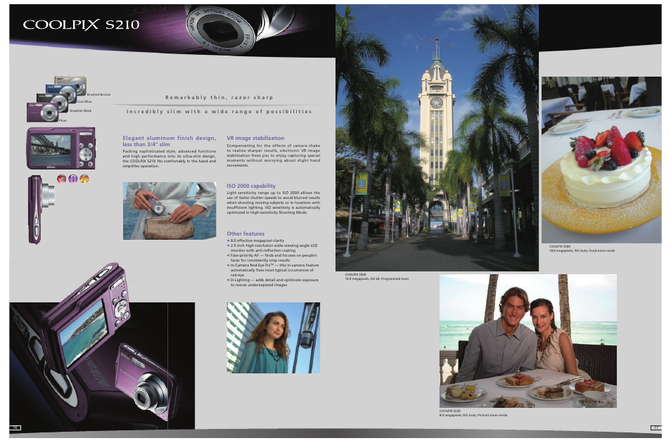 Vr image stabilization, Iso 2000 capability, Other features | Nikon Coolpix Compact Digital Camera User Manual | Page 9 / 17