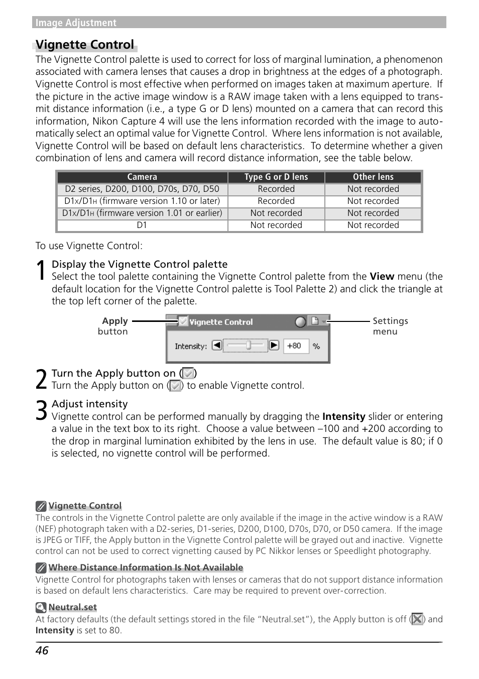Vignette control | Nikon Capture 4 User Manual | Page 50 / 161