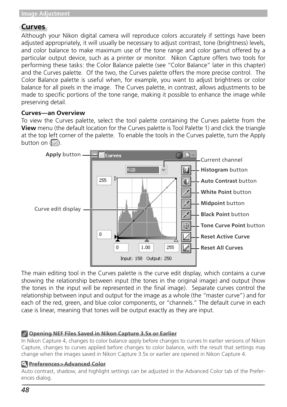 Curves | Nikon Capture 4 User Manual | Page 52 / 161
