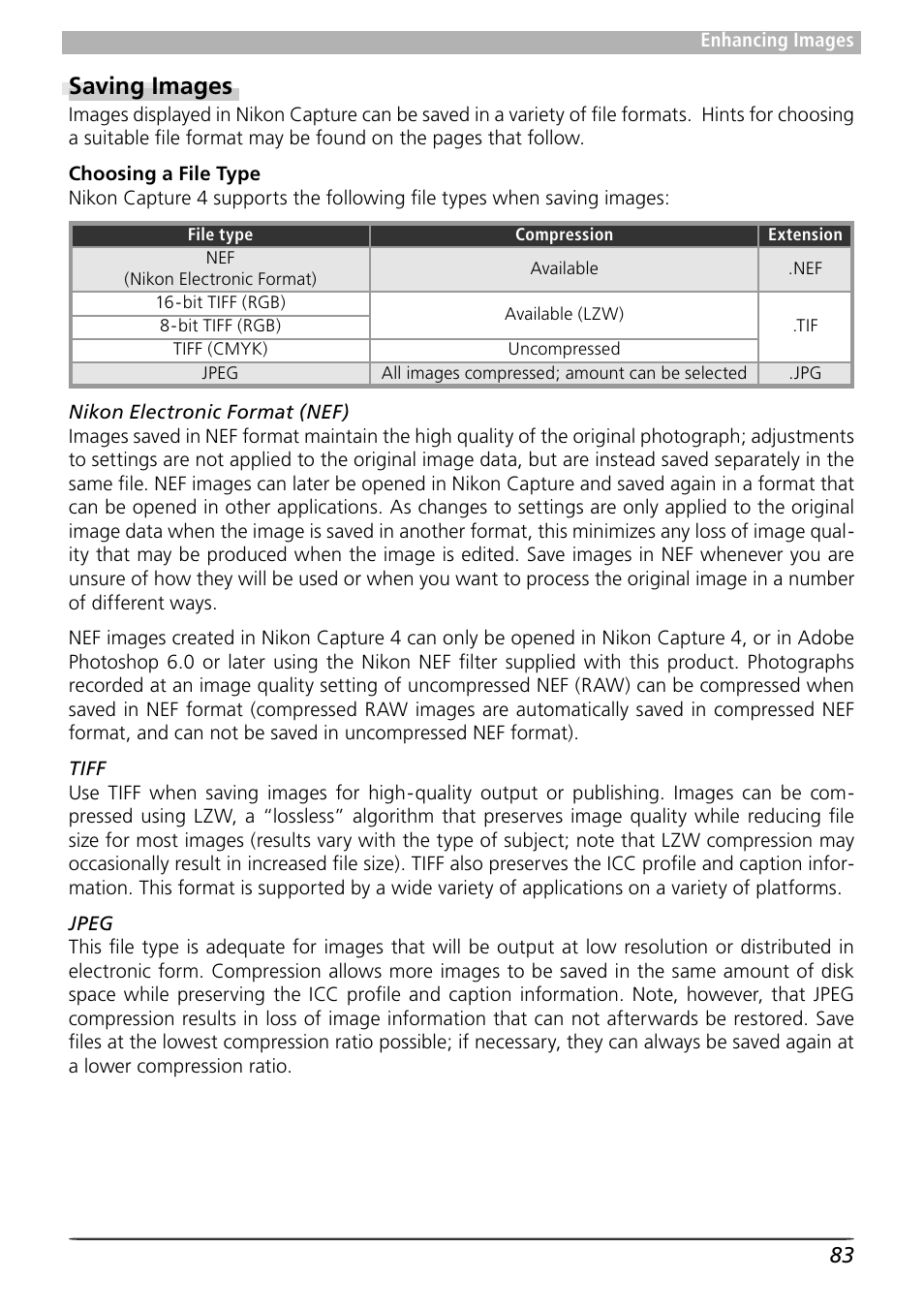 Saving images | Nikon Capture 4 User Manual | Page 87 / 161