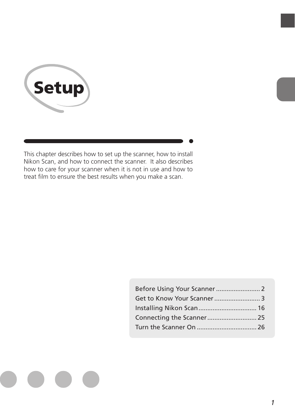 Setup | Nikon LS8000 User Manual | Page 11 / 148