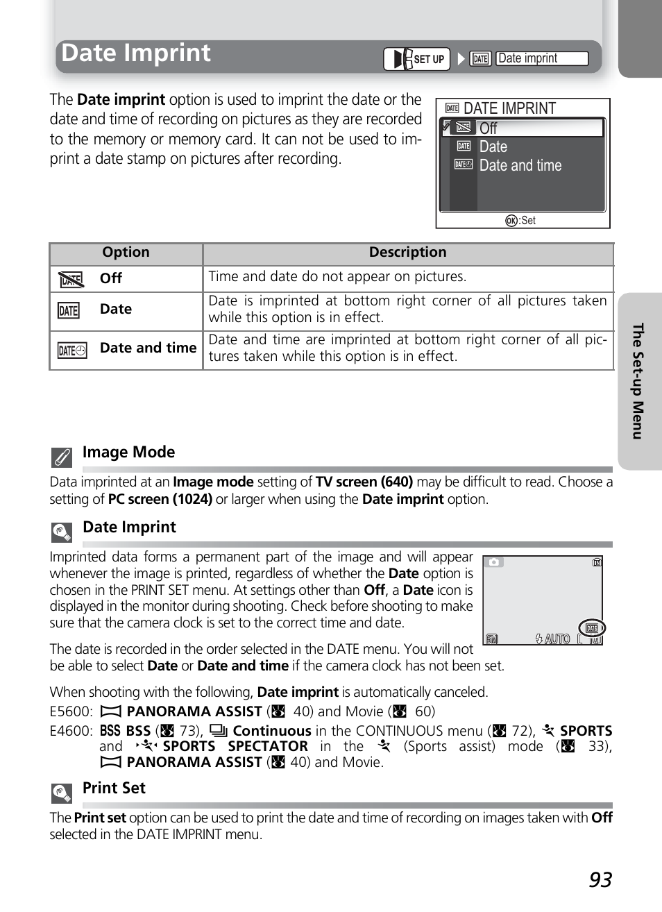 Date imprint | Nikon COOLPIX4600 User Manual | Page 103 / 128