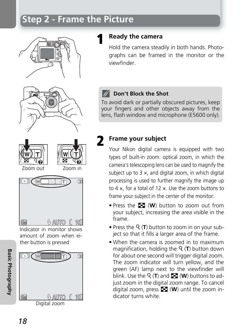 Step 2 - frame the picture | Nikon COOLPIX4600 User Manual | Page 28 / 128