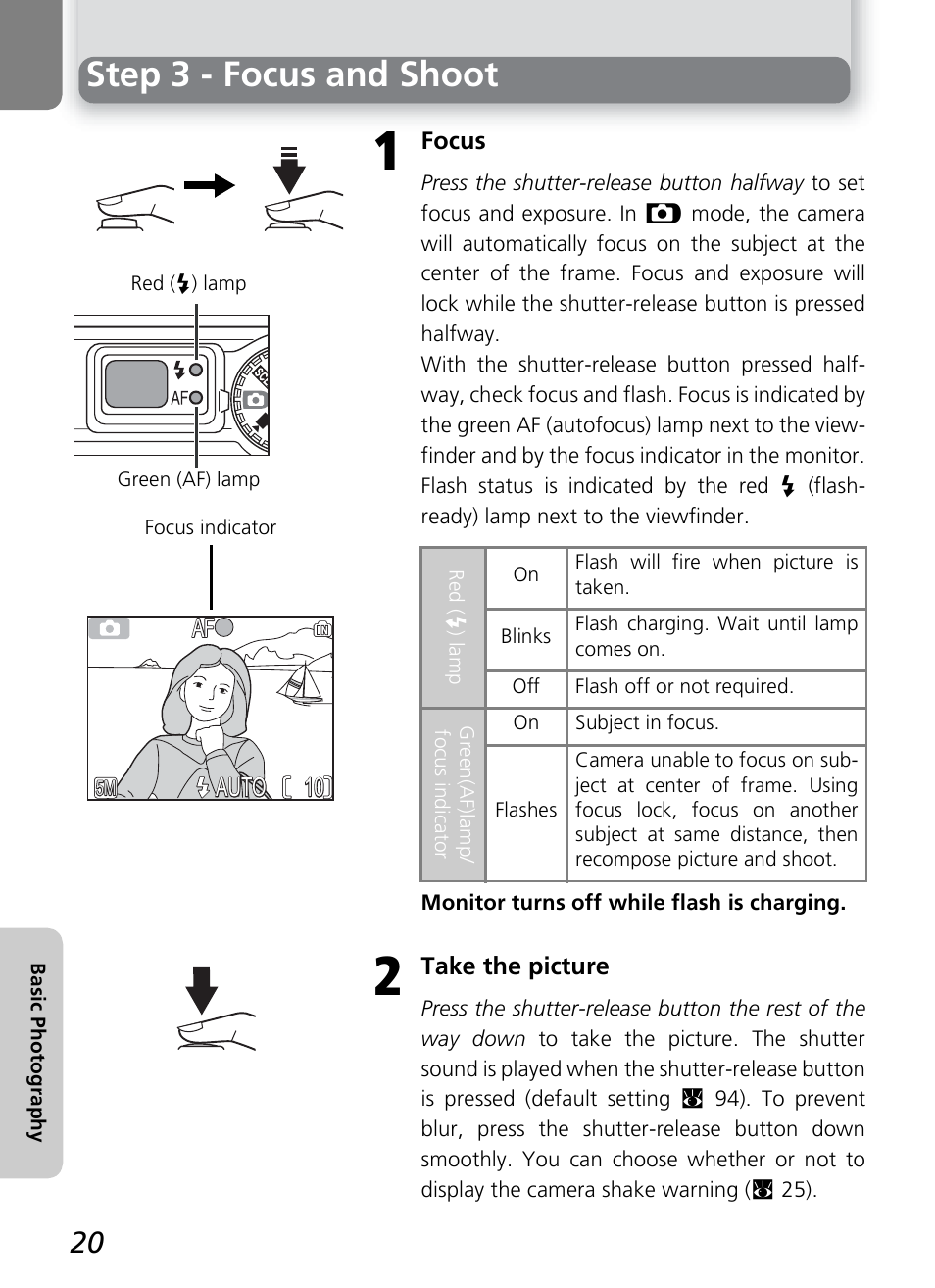 Step 3 - focus and shoot | Nikon COOLPIX4600 User Manual | Page 30 / 128