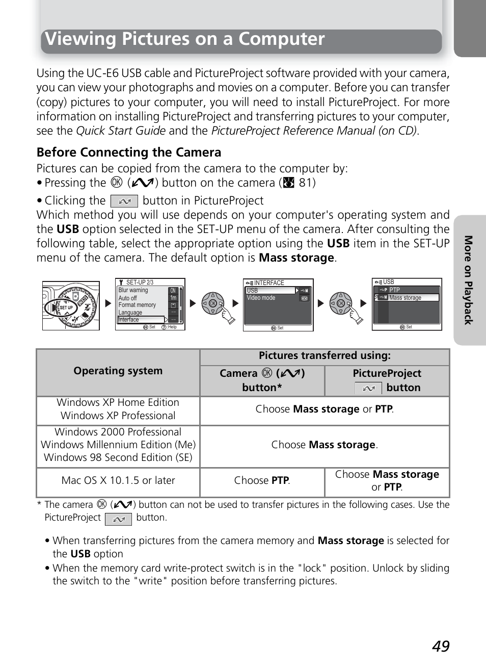 Viewing pictures on a computer, Before connecting the camera | Nikon COOLPIX4600 User Manual | Page 59 / 128