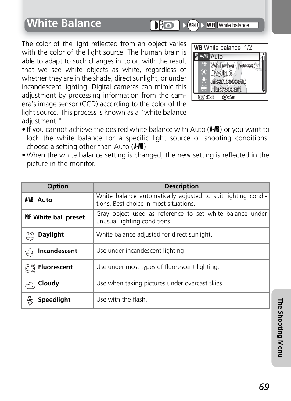 White balance | Nikon COOLPIX4600 User Manual | Page 79 / 128