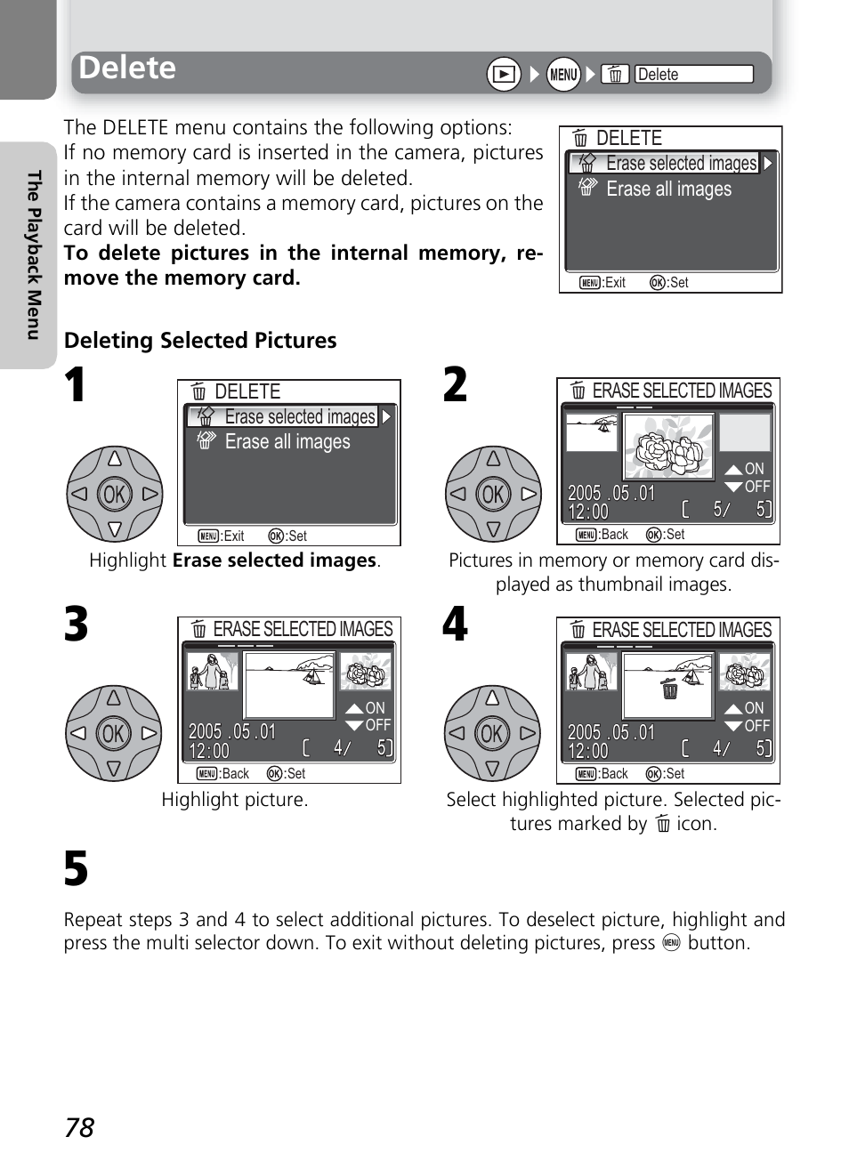 Delete | Nikon COOLPIX4600 User Manual | Page 88 / 128