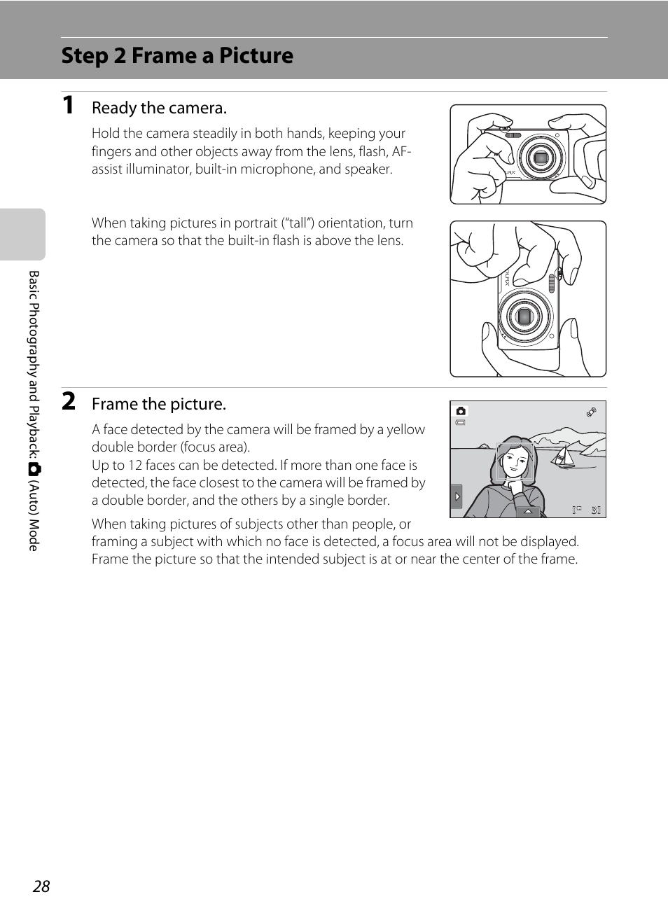 Step 2 frame a picture | Nikon Coolpix S4100 User Manual | Page 40 / 208