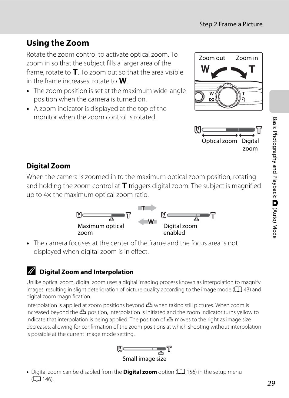 Using the zoom, Digital zoom | Nikon Coolpix S4100 User Manual | Page 41 / 208