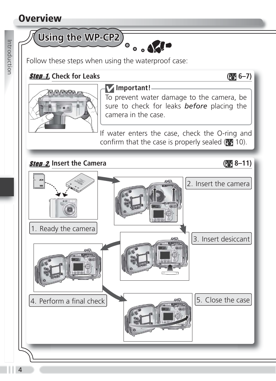 Overview, Using the wp-cp2 | Nikon WP-CP2 User Manual | Page 11 / 26