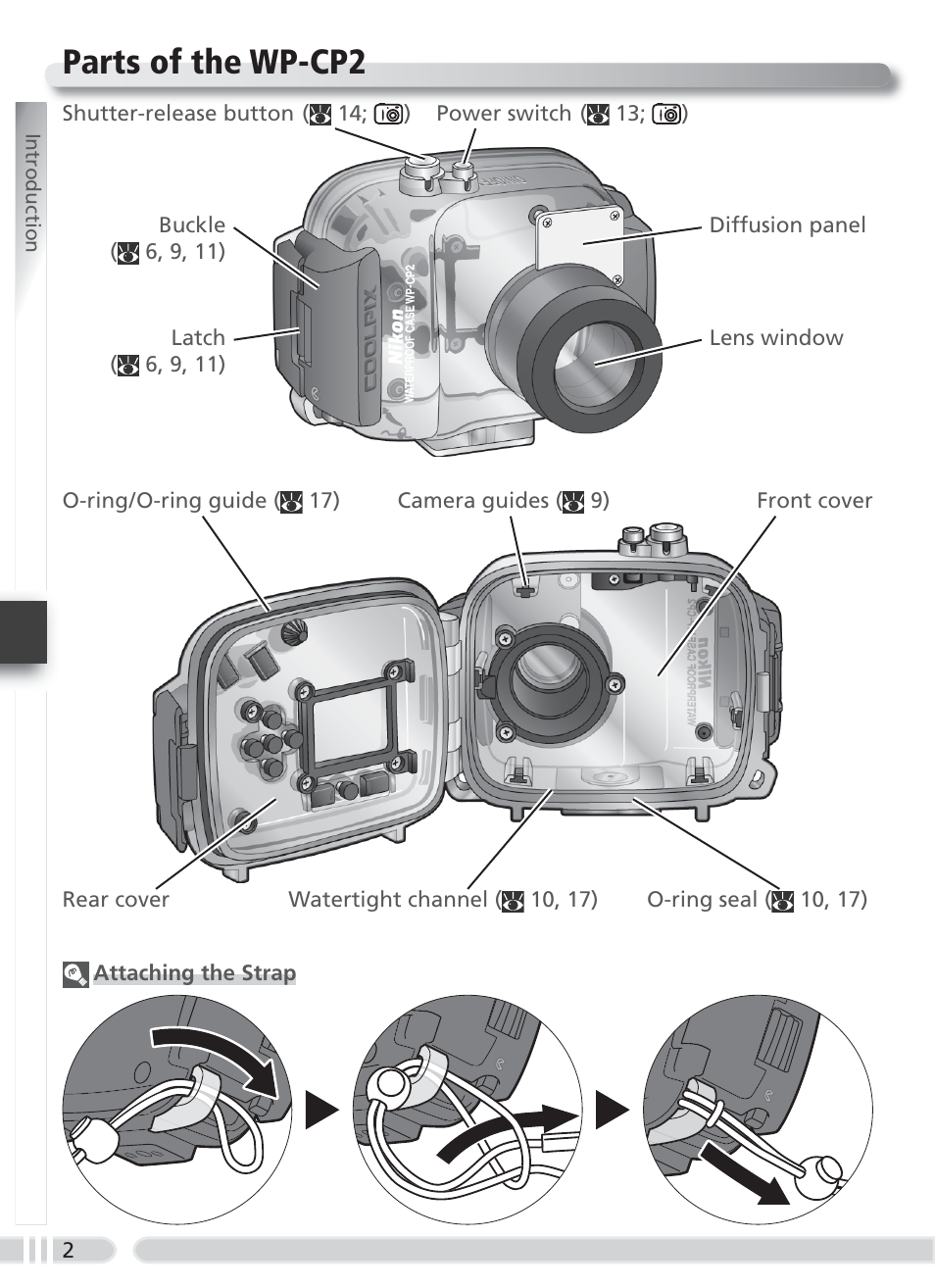 Parts of the wp-cp2 | Nikon WP-CP2 User Manual | Page 9 / 26