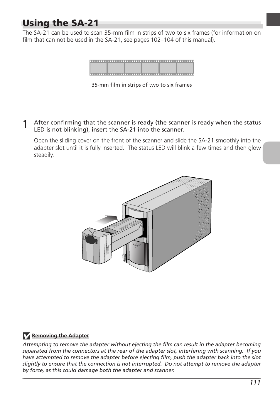 Using the sa-21 | Nikon LS4000 User Manual | Page 121 / 160