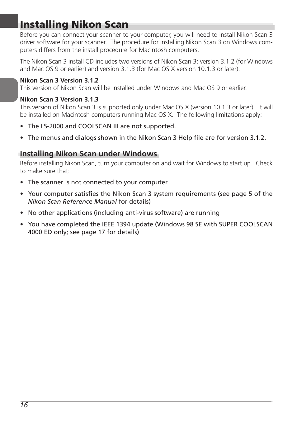 Installing nikon scan | Nikon LS4000 User Manual | Page 26 / 160