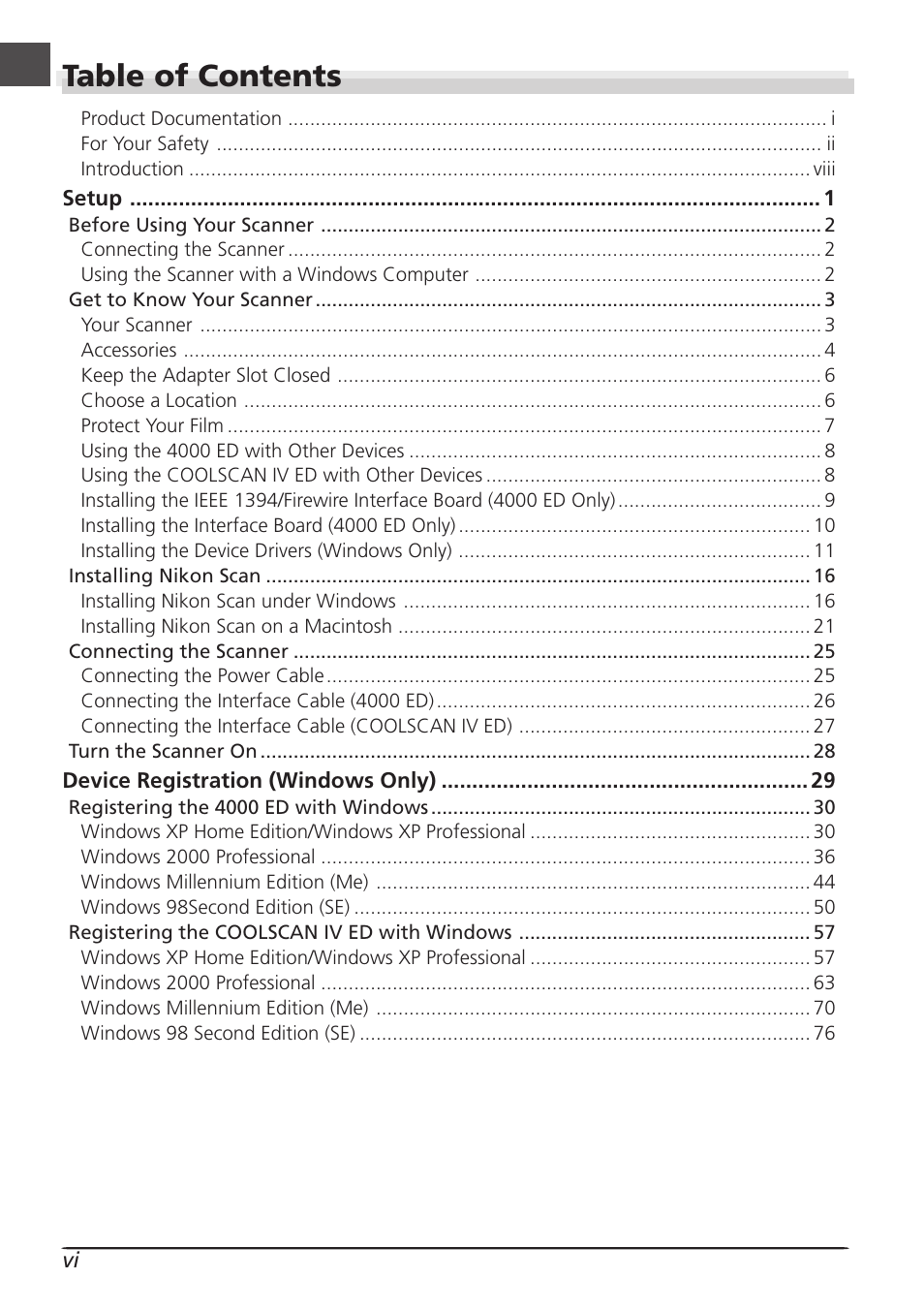 Nikon LS4000 User Manual | Page 8 / 160