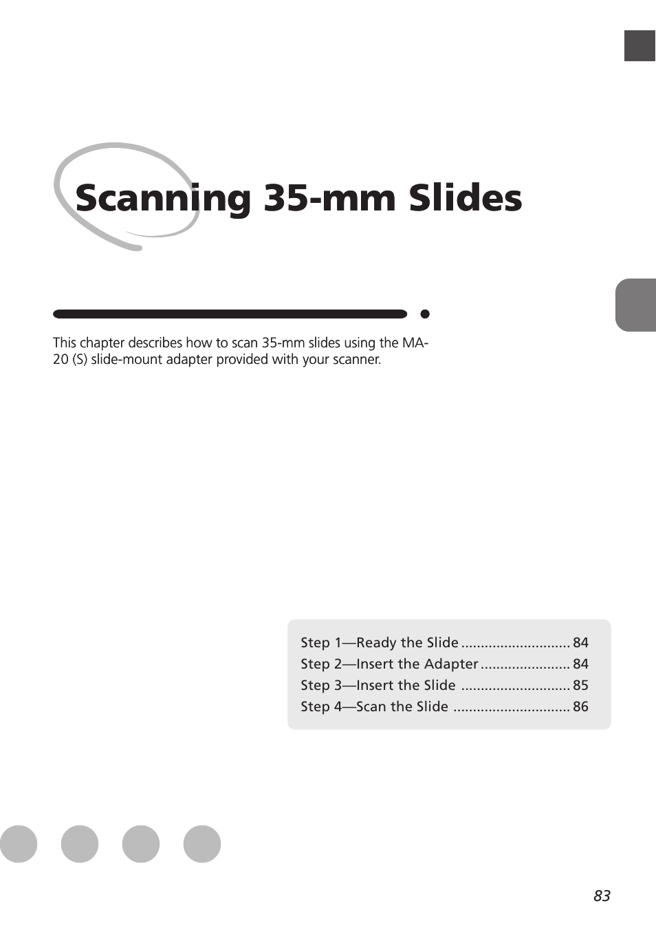 Scanning 35-mm slides | Nikon LS4000 User Manual | Page 93 / 160