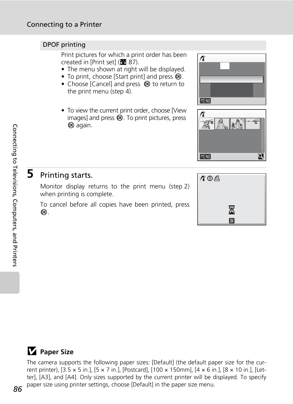 Printing starts | Nikon Coolpix S50c User Manual | Page 100 / 195